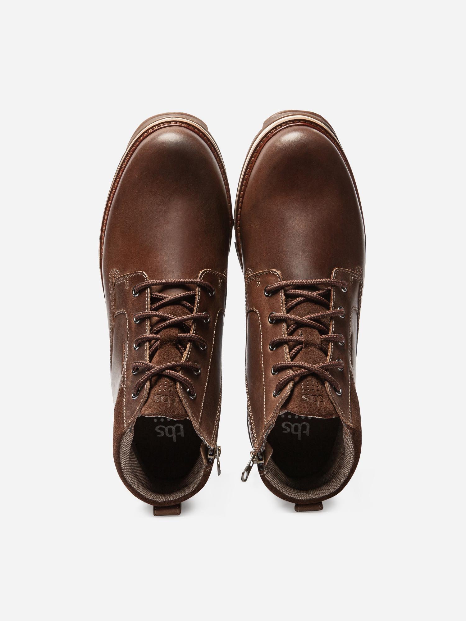 Boots Homme Confort Semelle Crantée Cuir Camel