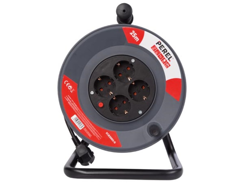 Perel ECR25N2-G 4-voudige kabelhaspel - 25 meter