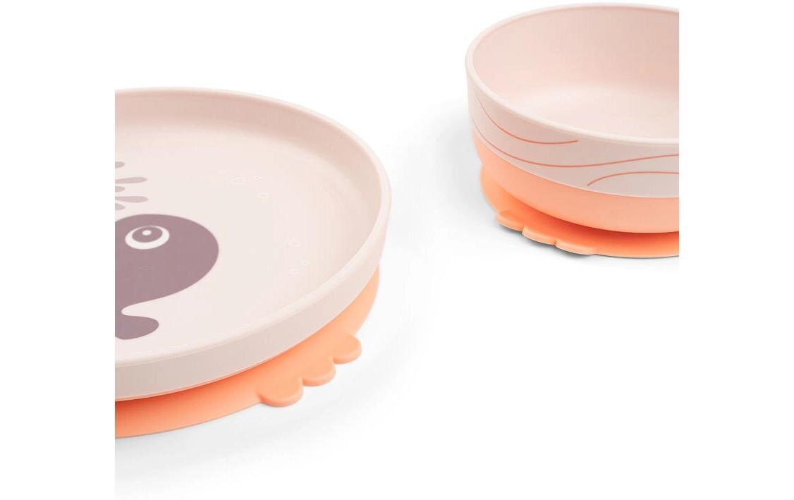Kindergeschirrset Foodie Wally RosaGeschirr-Set mit Saugfuss