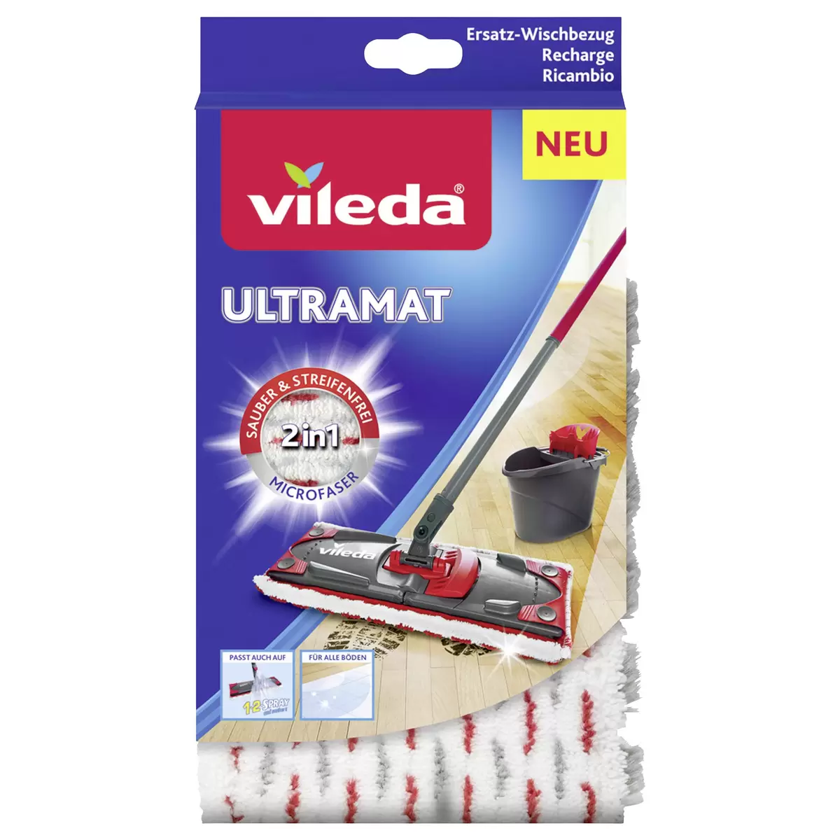 Wischbezug Vileda blau,rot