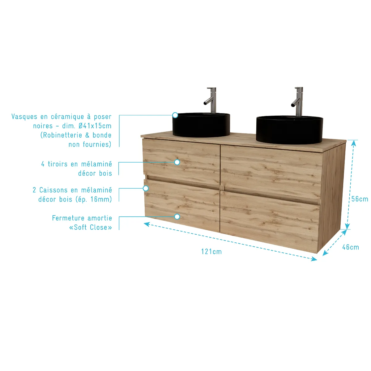 AURLANE Meuble salle de bain 120 cm