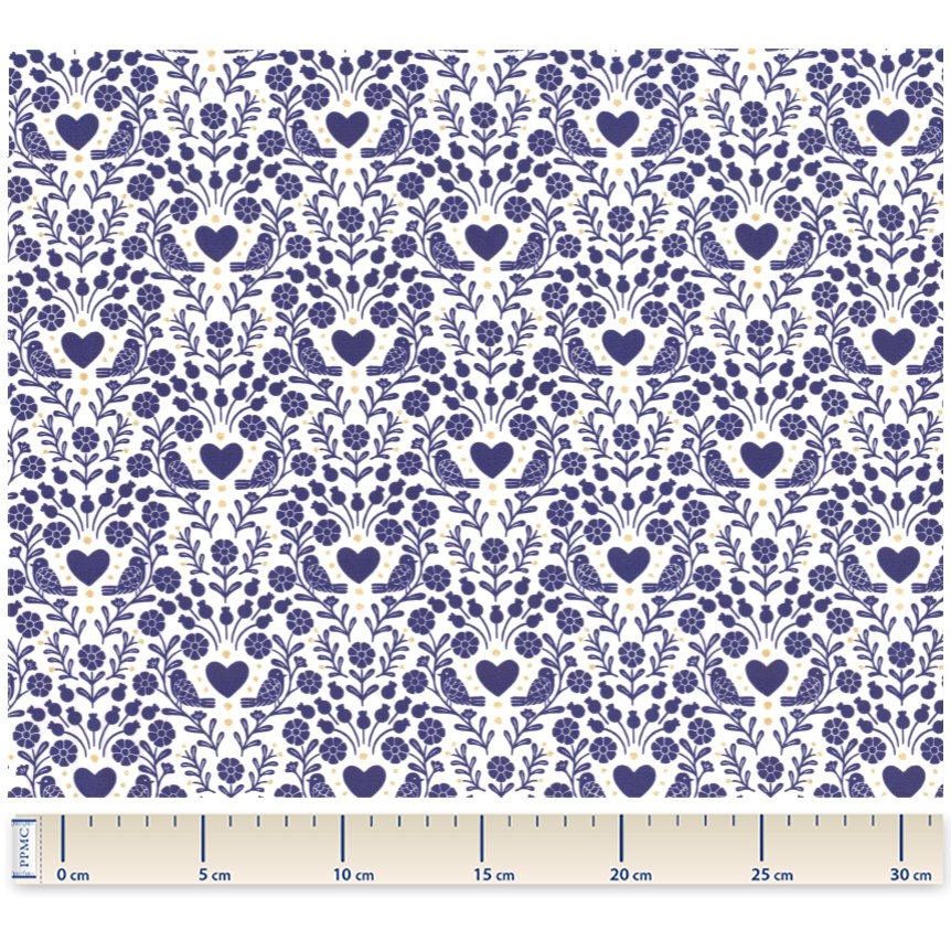 Coupon Tissu 1 M Scandinavia Bleu