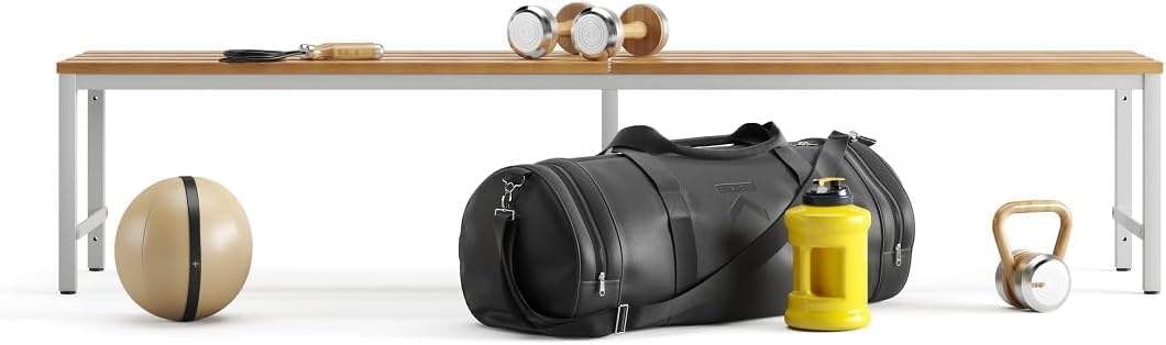furni24 Sitzbank für Umkleideräume BxHxT: 200x42x40 cm, Umkleidesitzbank, Umkleidebank, Garderobenbank, Sportbank, Bank mit Echtholz für Fitnessstudio