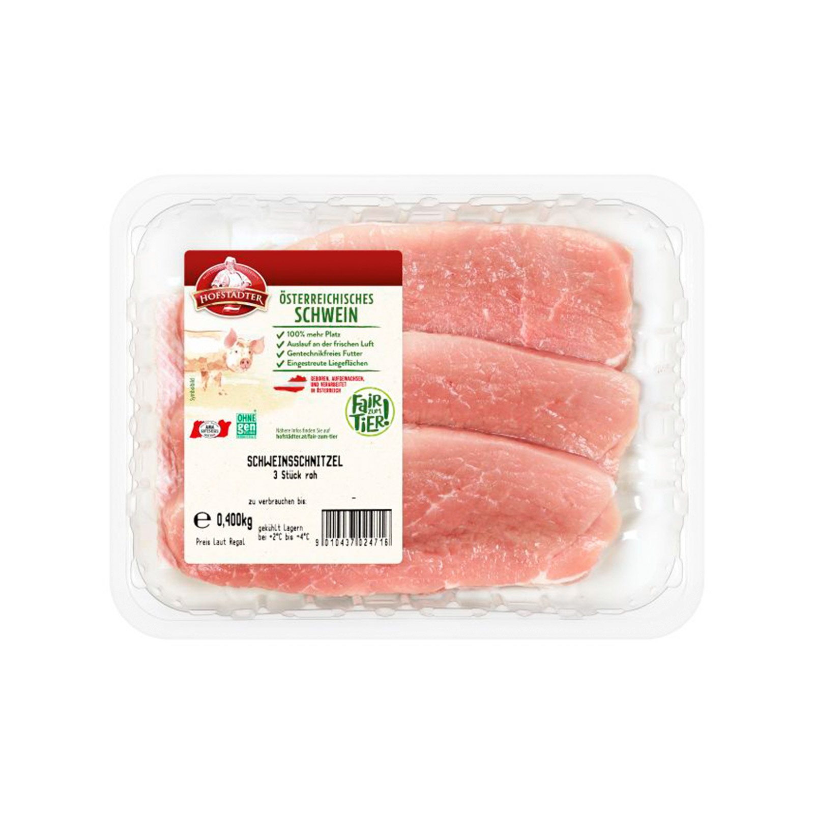 Hofstädter Schweinschnitzel geschnitten