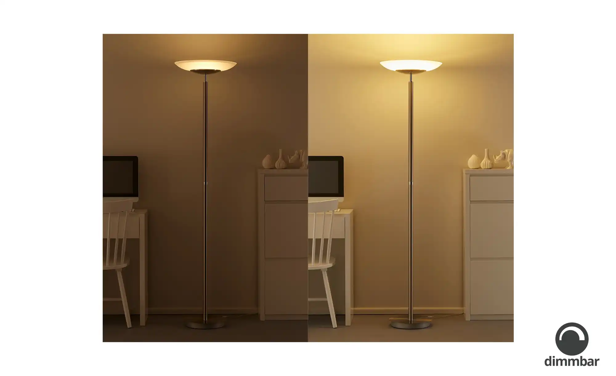 HELL-höllisch gutes Licht LED-Deckenfluter, 1-flammig, Nickel-matt