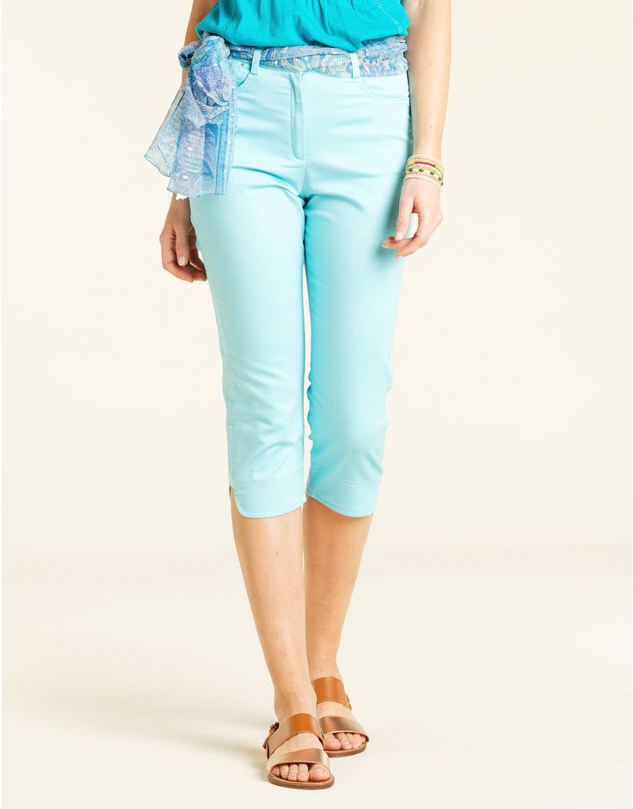 Corsaire coton turquoise
