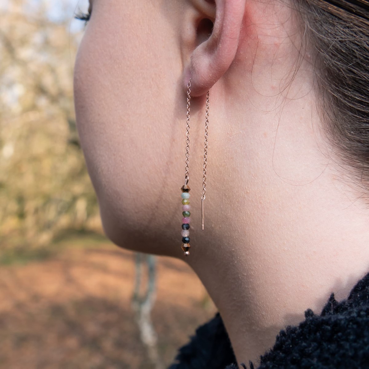 Collier, bracelet et boucles d'oreilles Lumia en pierres Tourmaline