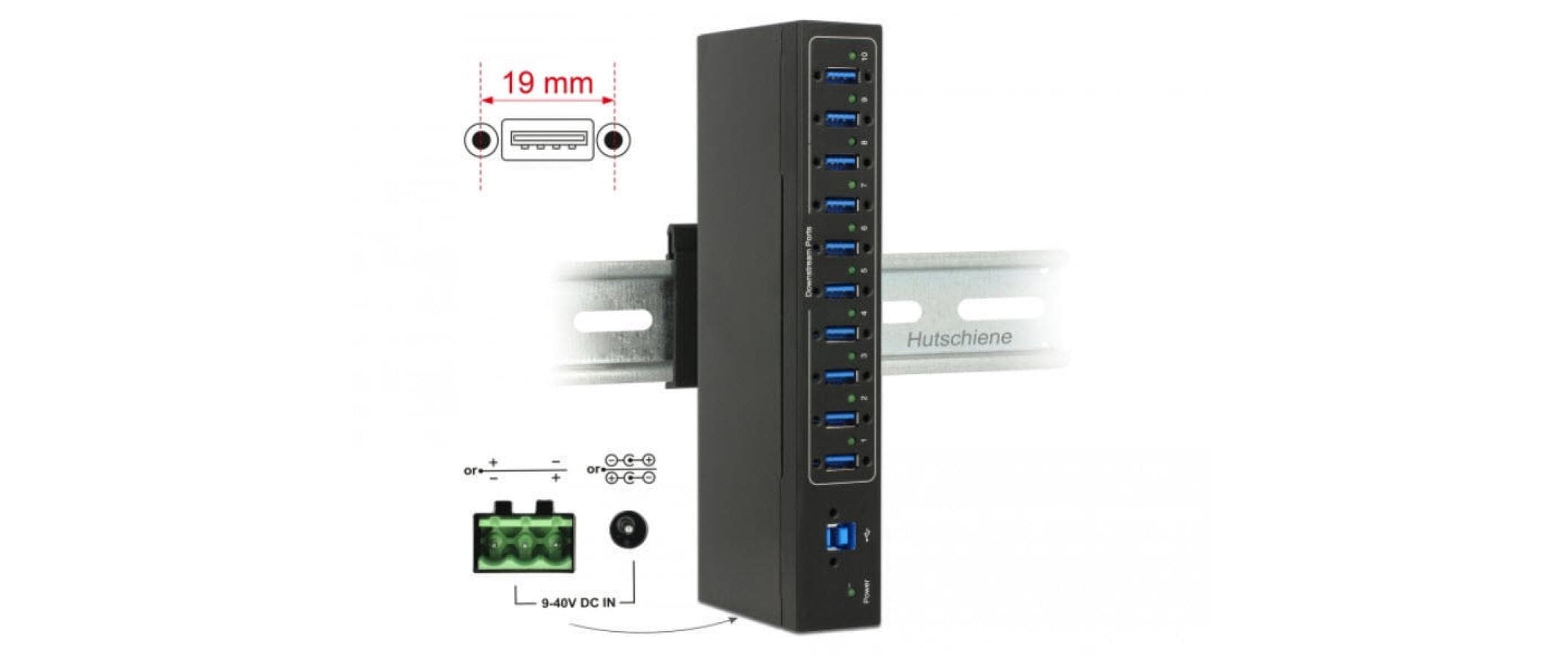 USB-Hub 63919 USB 3.0 - 10x Typ-A<br>10-Port USB-Hub mit ESD-Schutz