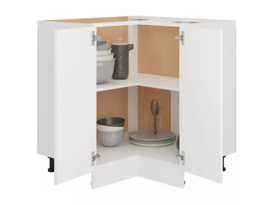 Armoire de plancher d'angle blanc 75,5x75,5x81,5 cm bois