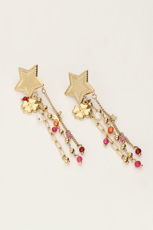 Starry oorhangers met ster en kralen