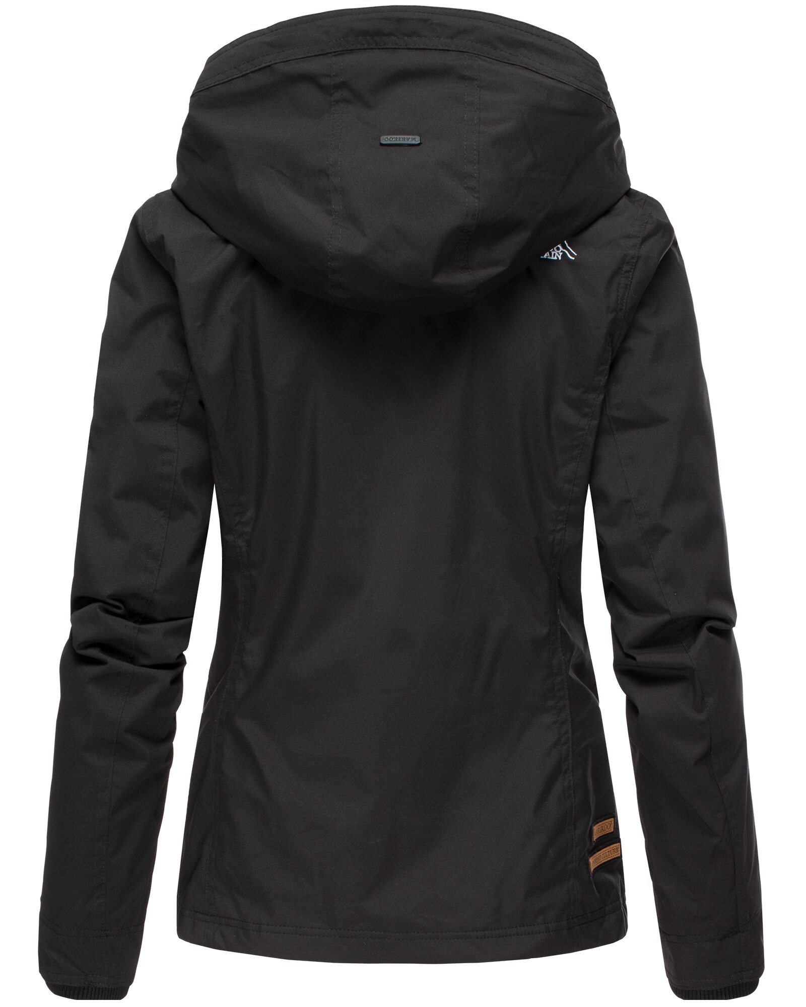MARIKOO Damen Sportliche Outdoorjacke Übergangs Regenjacke mit Kapuze Erdbeere