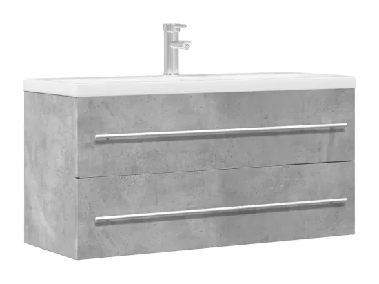 Armoire d'évier Gris béton 100x38,5x48 cm Aggloméré