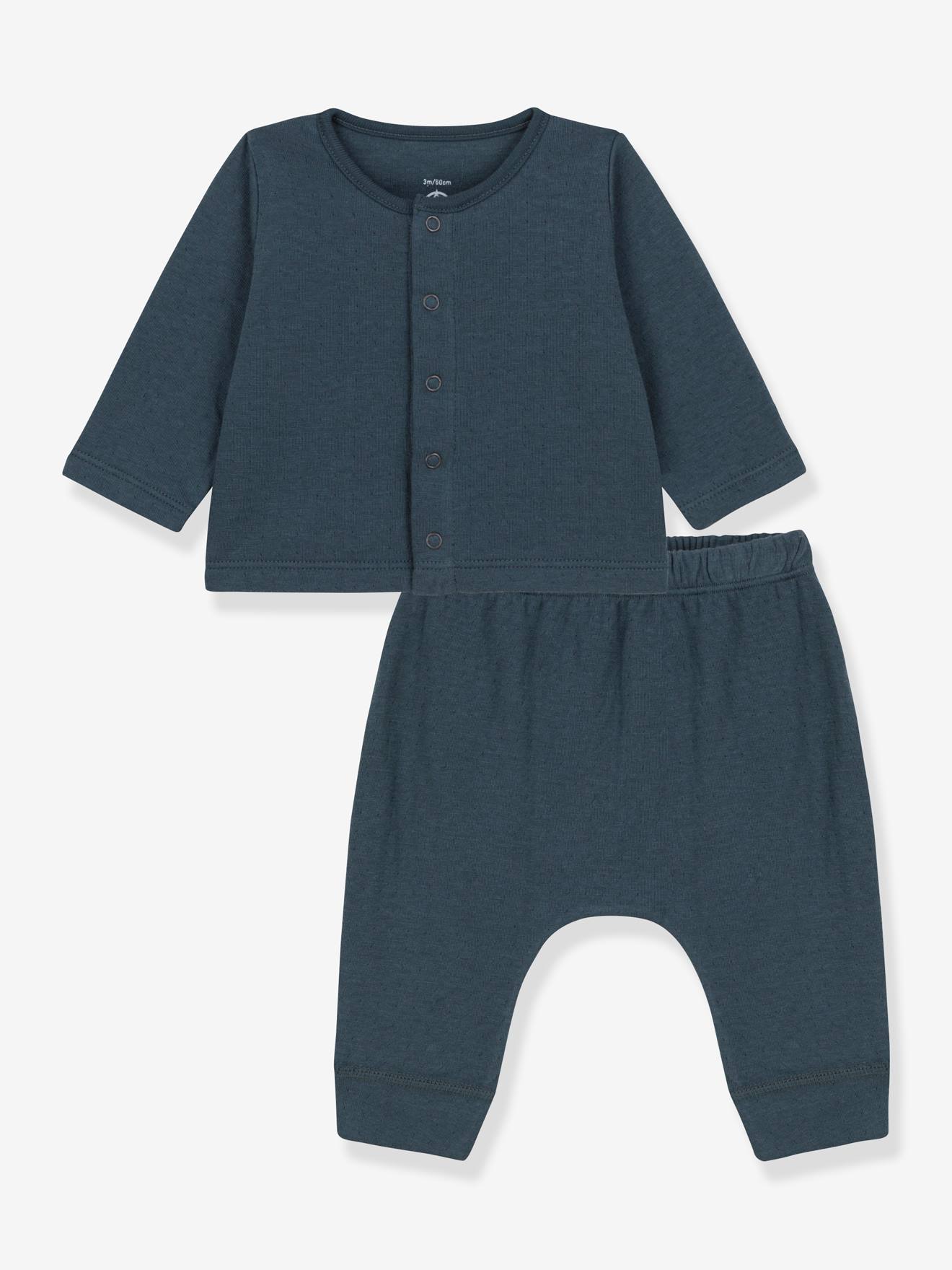 PETIT BATEAU Conjunto de 2 peças em algodão orgânico, cinza