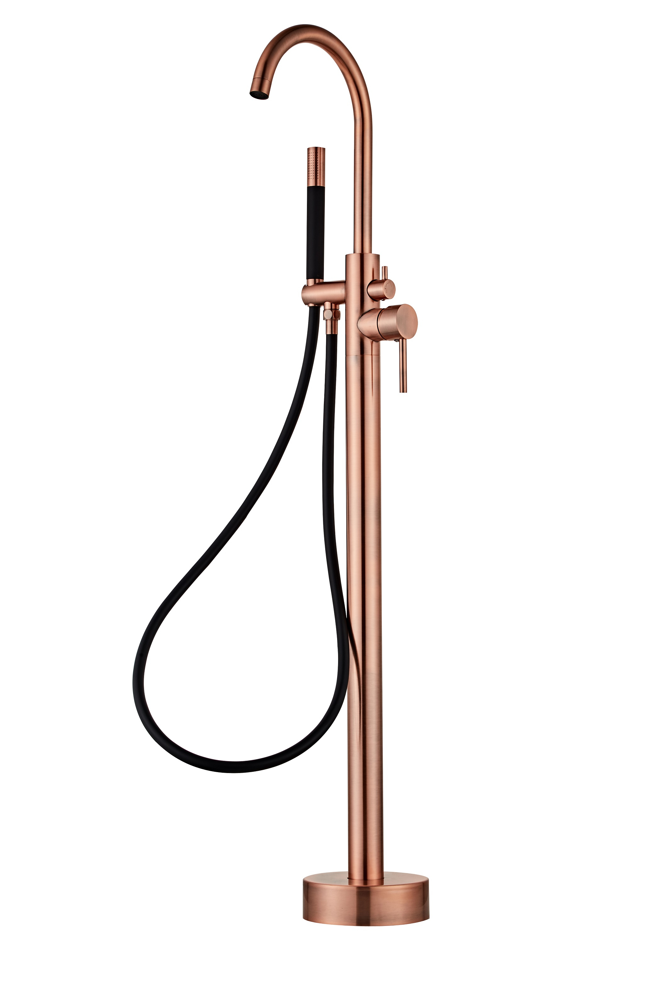 Saniclear Copper Pro vrijstaande badkraan koper geborsteld