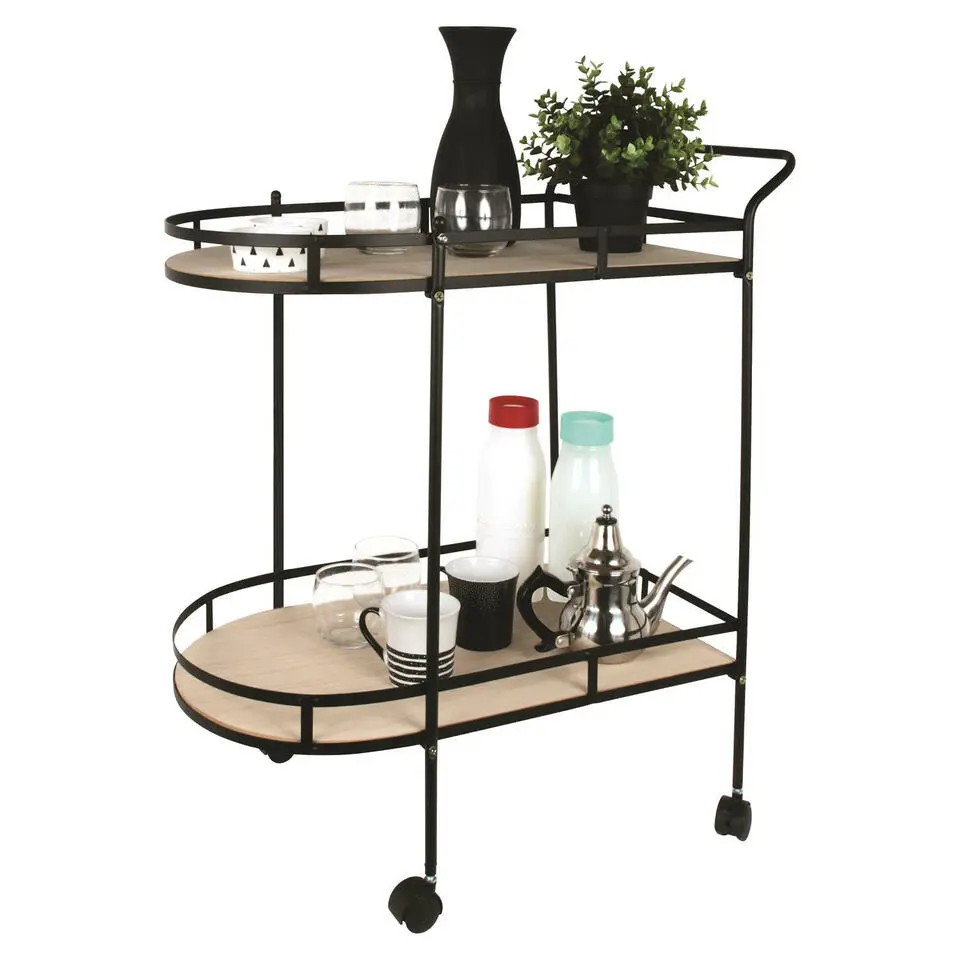 Home Deco Factory Keukentrolley Bistro - metaal/hout - 68x39x80 cm