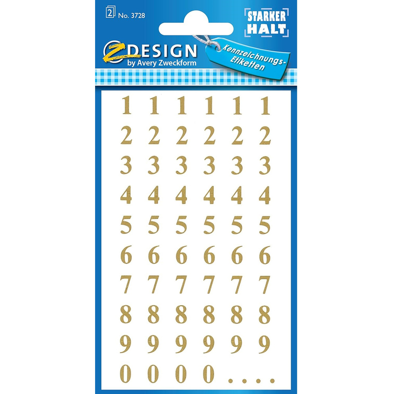 Z-Design Sticker, Zahlen 0-9
