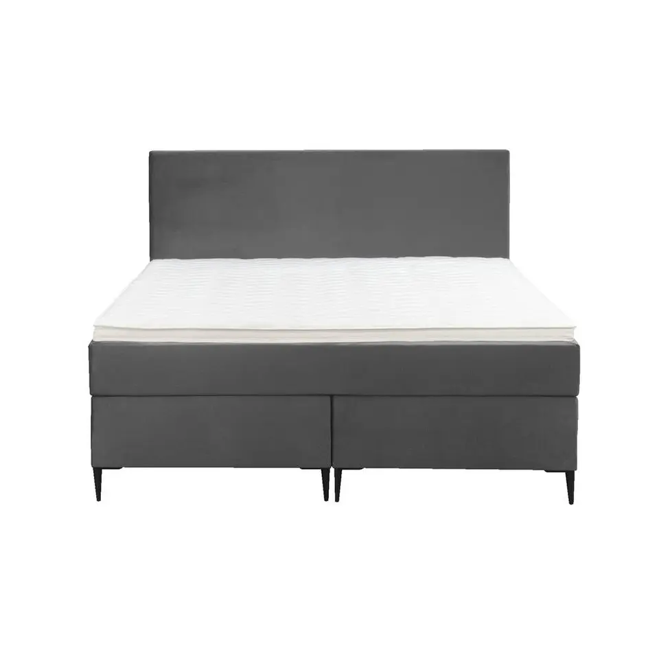 Boxspring Liv egaal - grijs - 140x200 cm - slanke poot