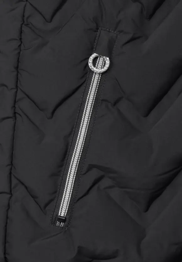 Longweste mit Kapuze - Black