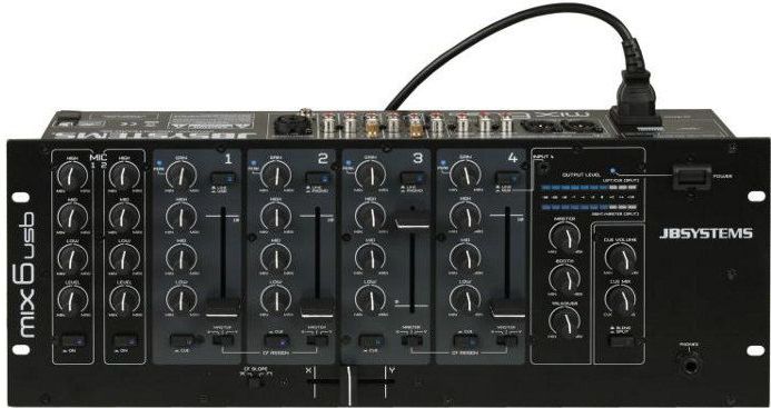 JB Systems - MIX 6 USB - DJ Mixer - Zwart - 8 Ingangen - 4 Kanalen
