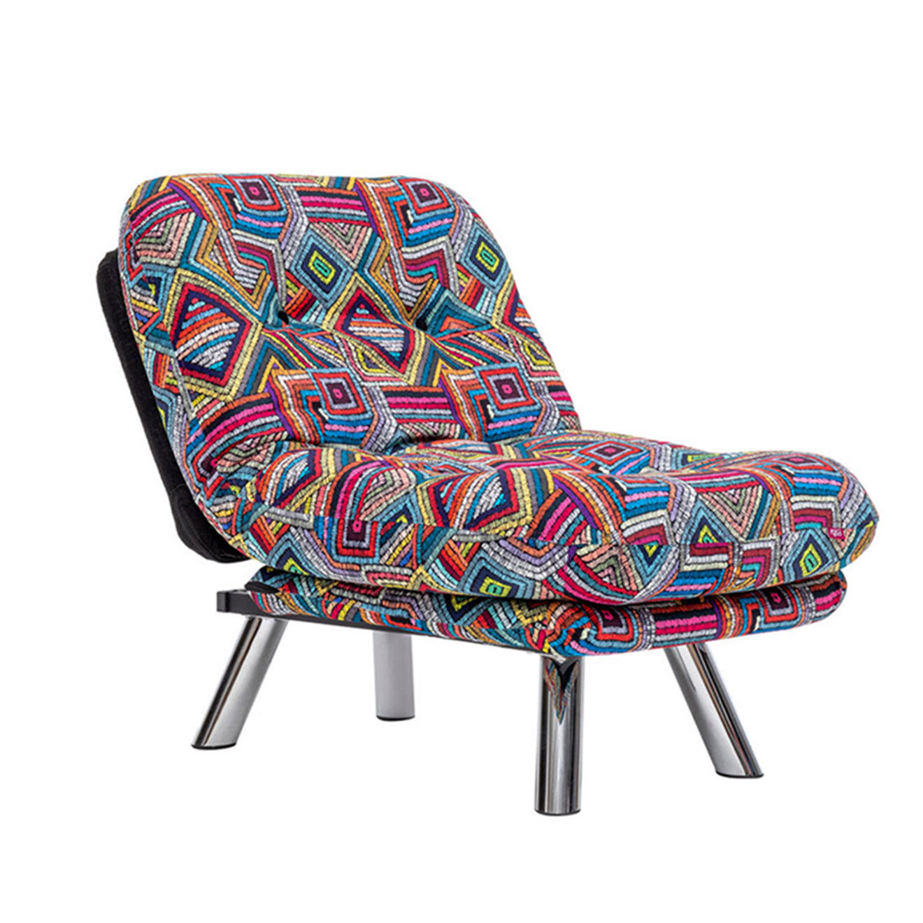 Homitis Fauteuil convertible pouf Misa multicolore - 120x68x26 cm