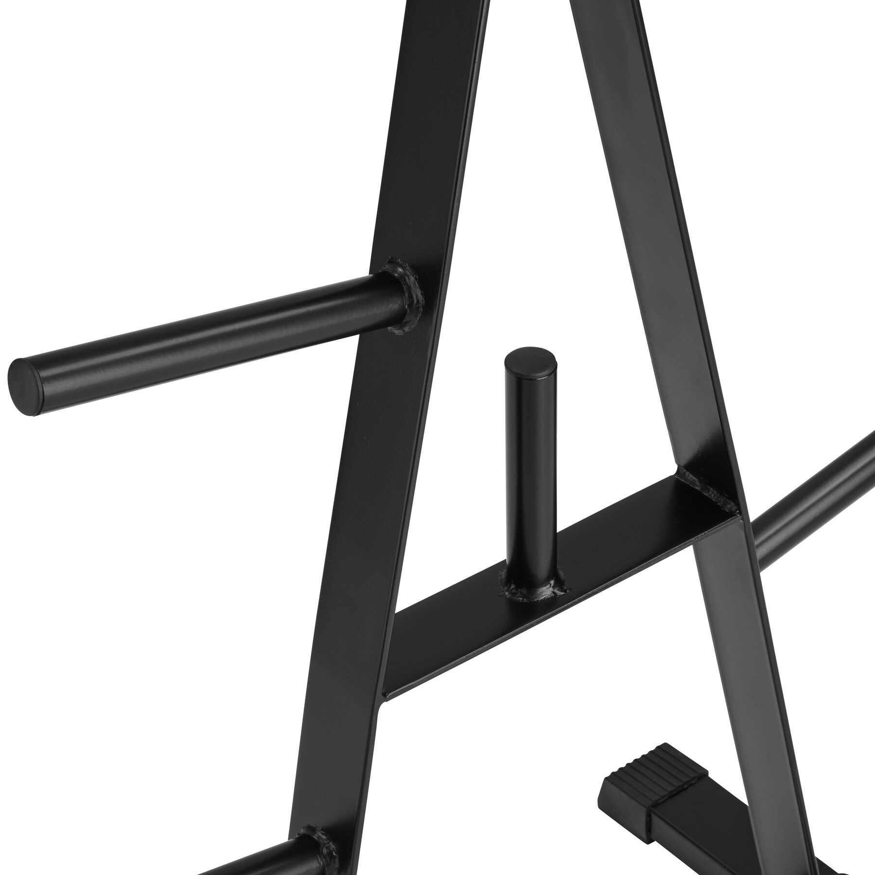 tectake® Hantelscheibenständer, mit 7 Aufnahmen, platzsparend, bodenschonende Kunststoffkappen, Belastbarkeit 200 kg