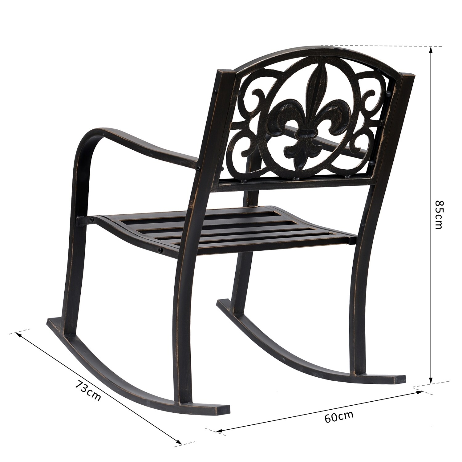 Outsunny Gartenstuhl im Antik-Optik bronze 73 x 60 x 85 cm (LxBxH)