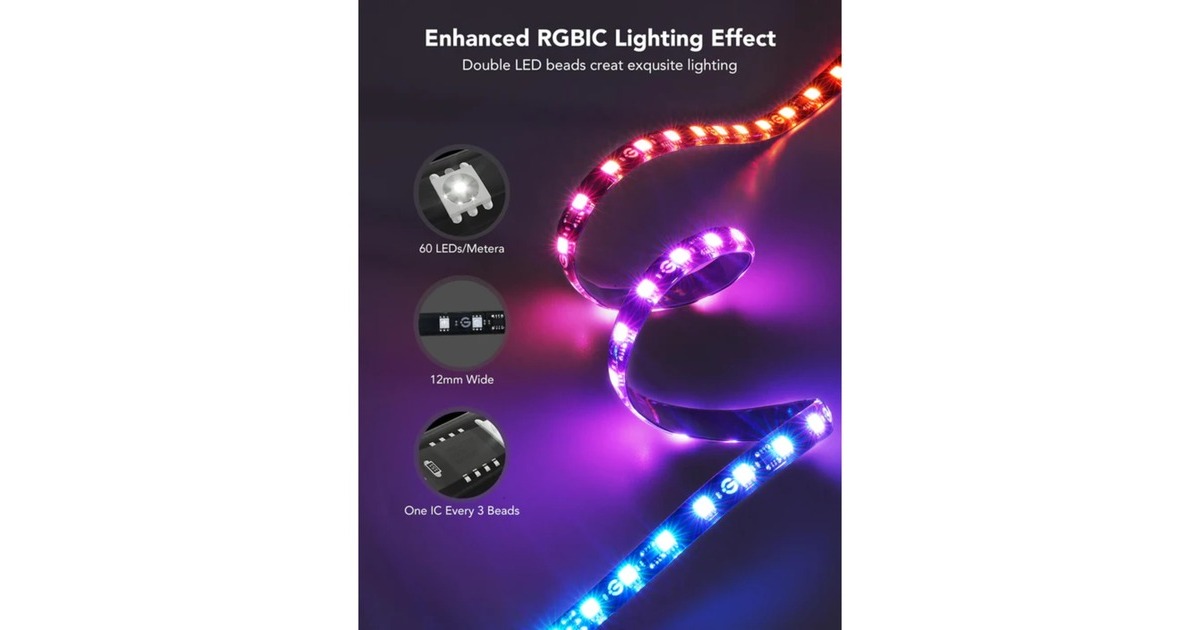 GoveeEnvisual TV Backlight T2 ledstrip  (10 meter, Wifi, Bluetooth, voor 55 - 65 inch tv's)