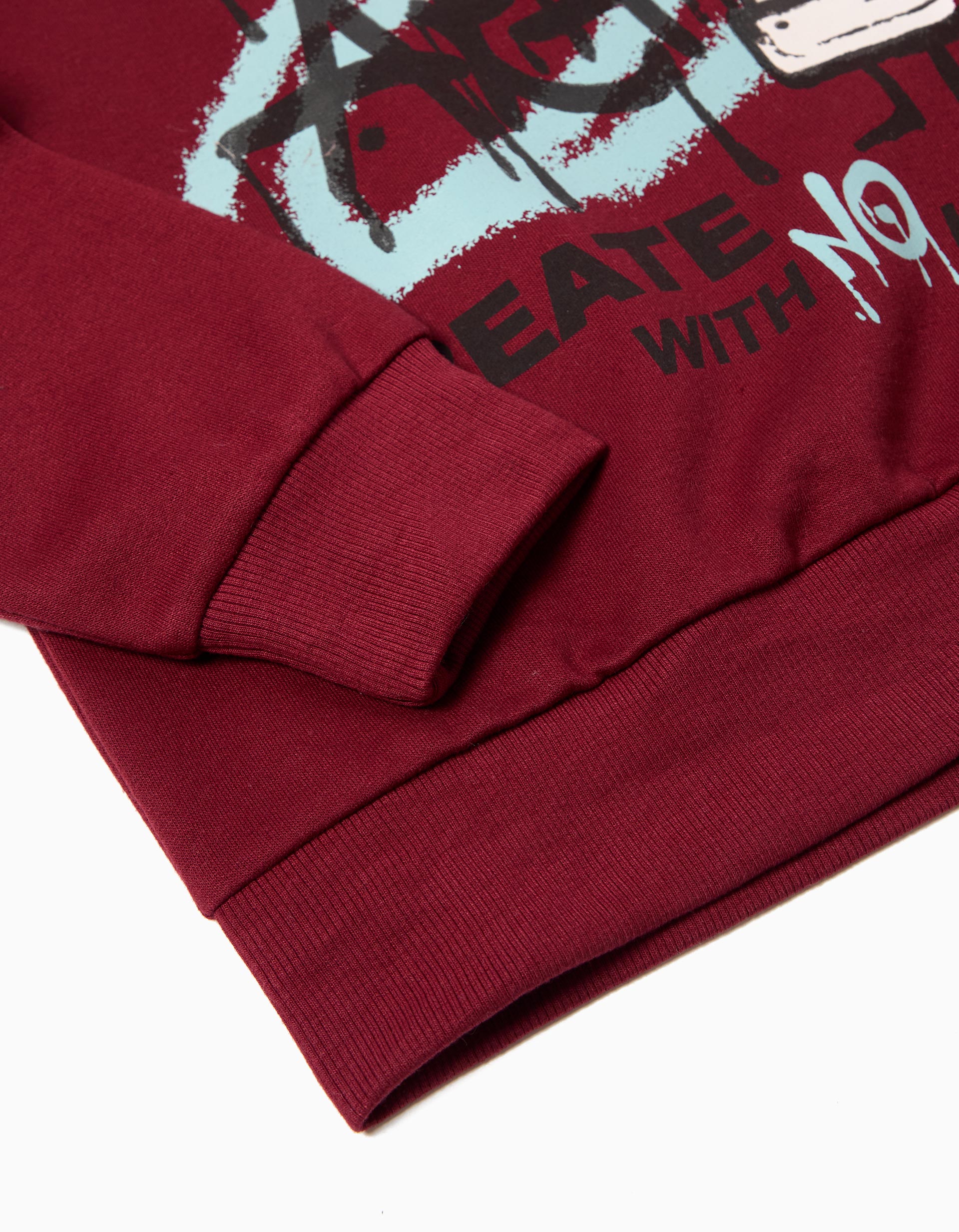 Sweatshirt de Felpa, Menino, Vermelho Escuro