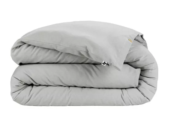 HEDDA - Housse de Couette 200x200cm Flanelle de Coton Coloris Brume
