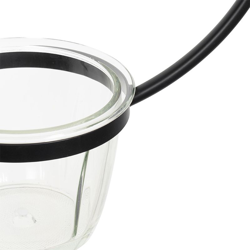 Moderne hanglamp zwart met glas rond - Roslini