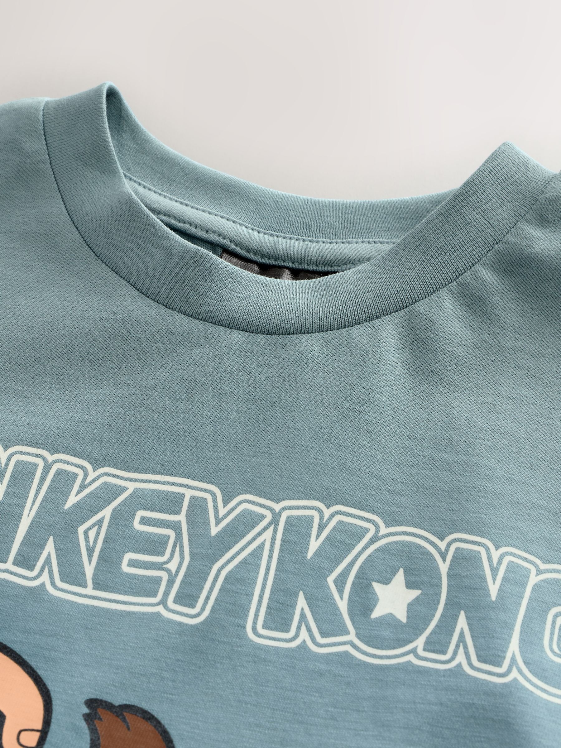 Blauwe Donkey Kong Print - Mario Gaming T-shirt (3-16jaar)