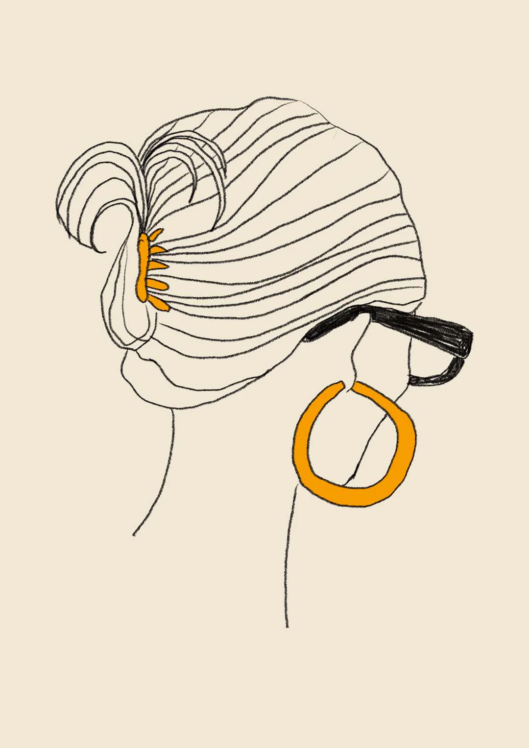 Mädchen Goldener Ohrring