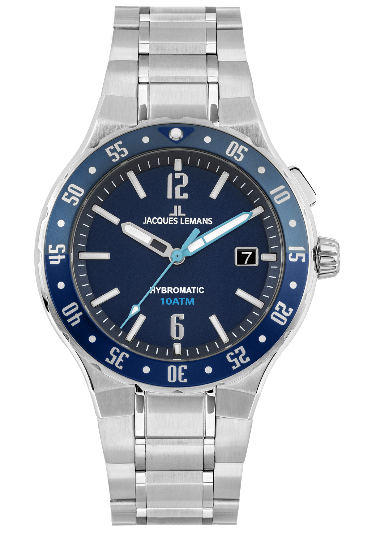 Jacques Lemans Herrenuhr Hybromatic Steel Blue 1-2109H