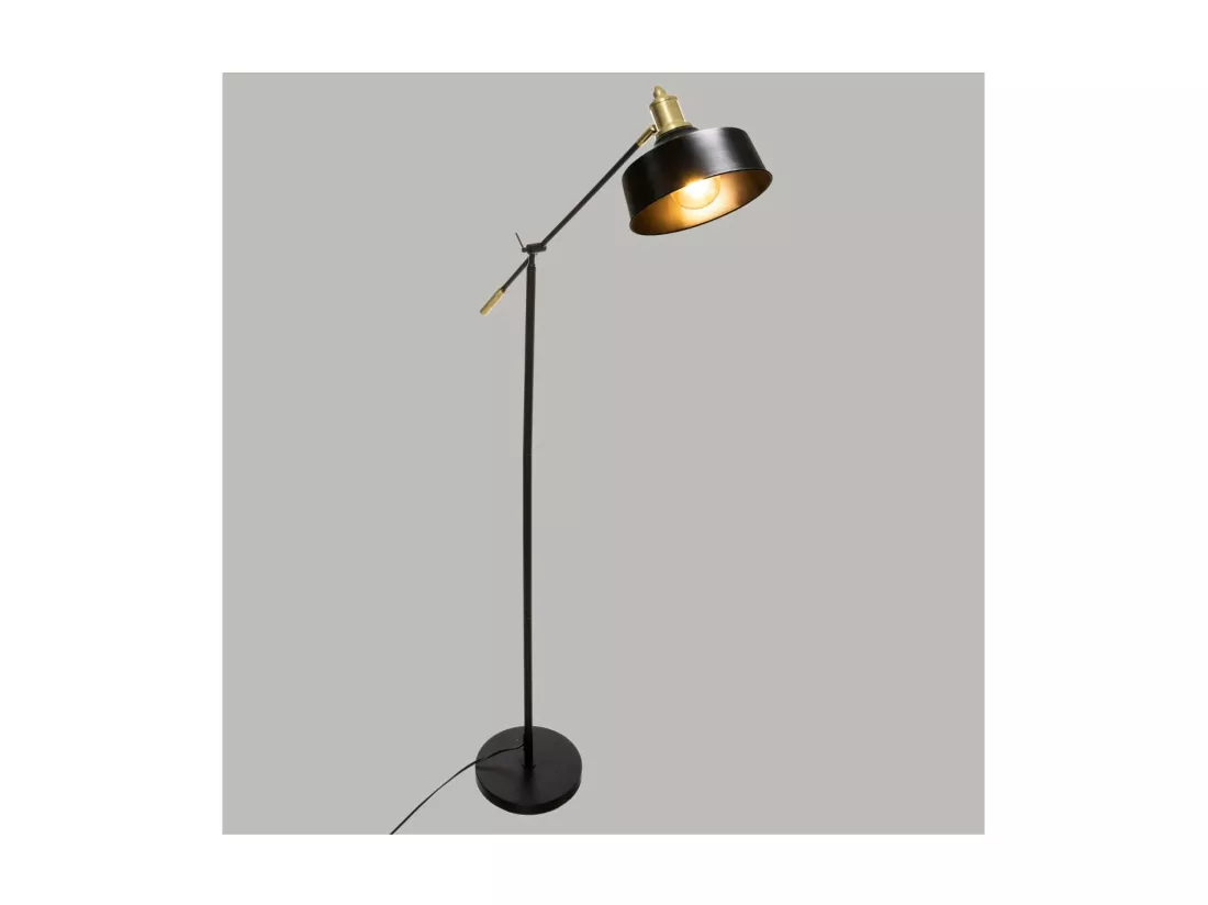 Lampadaire Arc en métal noir et doré H 155 cm