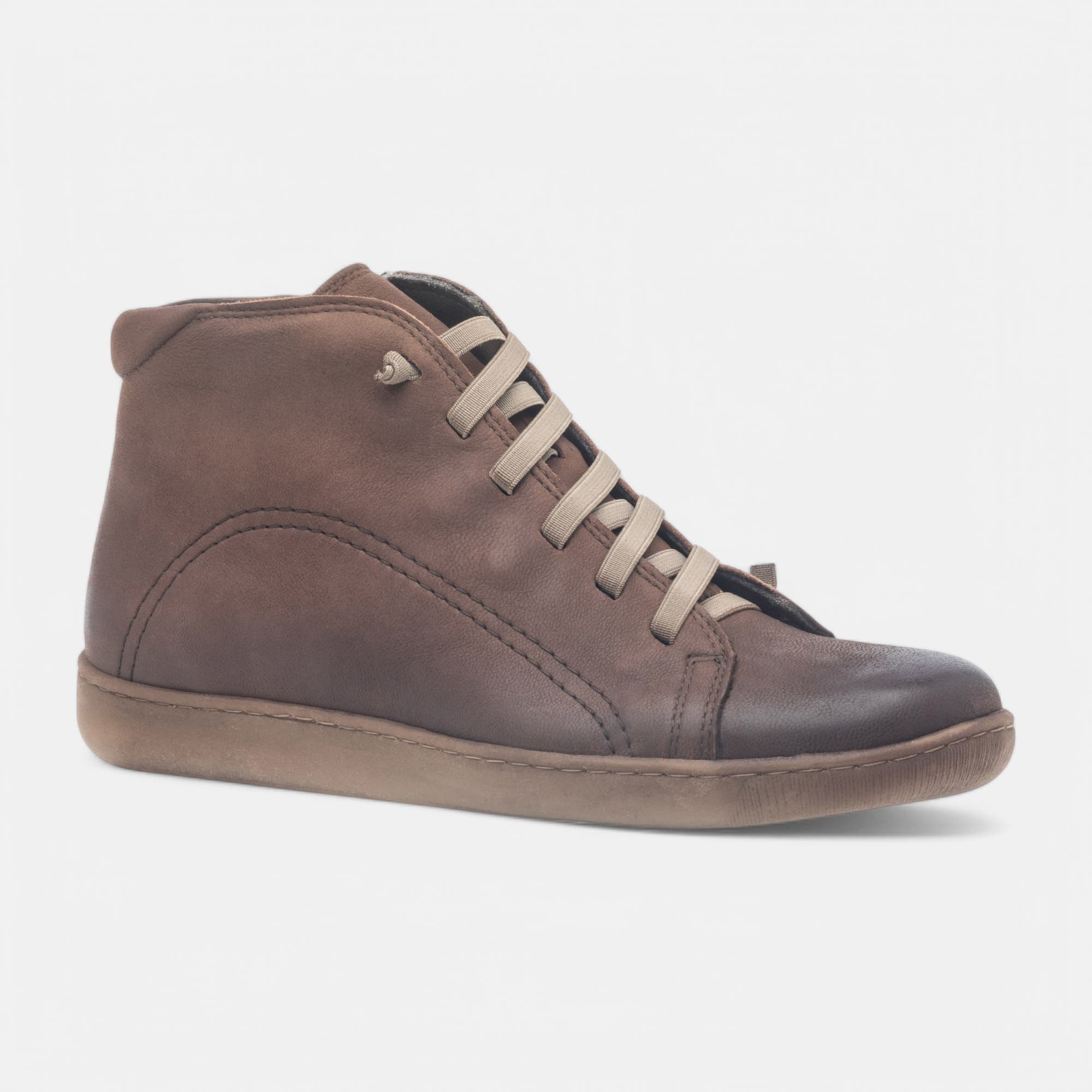 Bottines à lacets Femme en cuir cognac