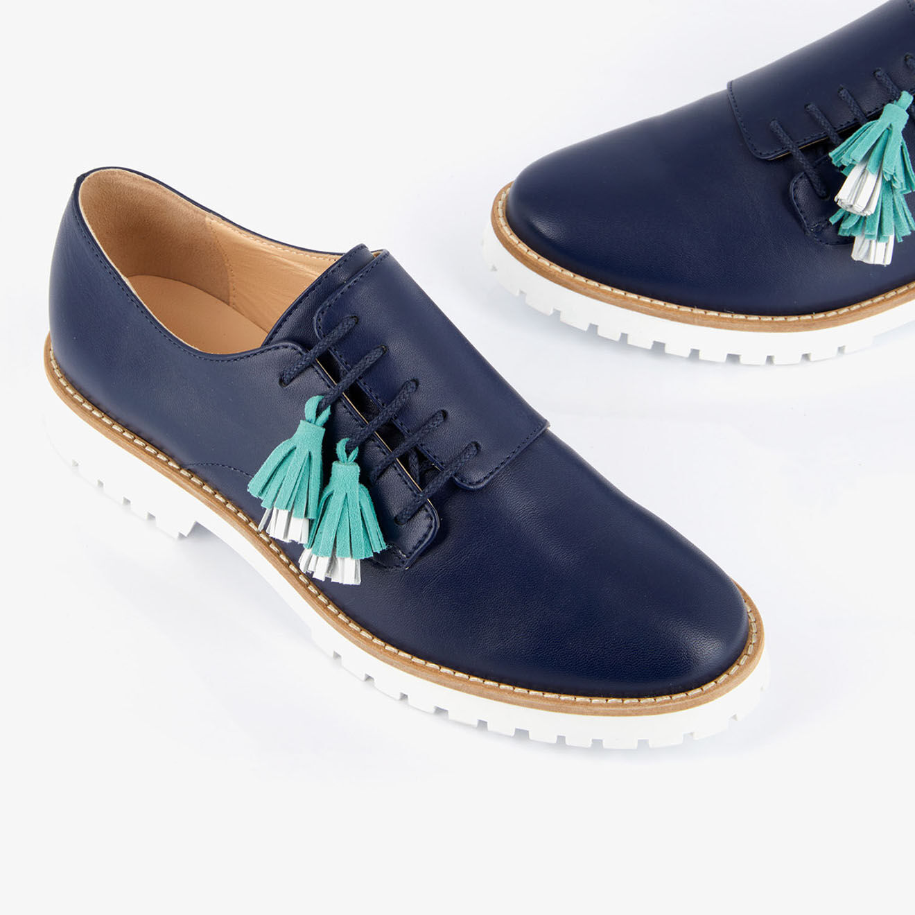 Mellow Yellow Derbies en Cuir Hoce marine
