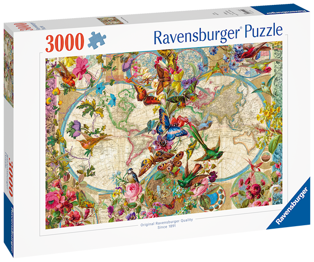 Flora & Fauna Verdenskart Puslespill 3000 brikker Ravensburger