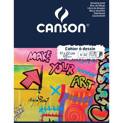 Canson - Cahier à dessin 17 x 22 cm - 32 pages - 120g - blanc