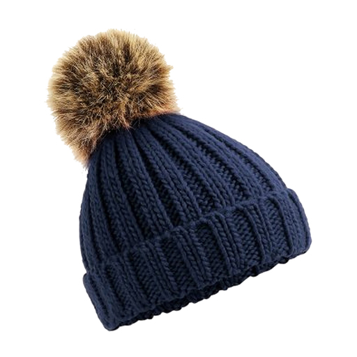 Gorro infantil de tricô grosso com pompom da Beechfield