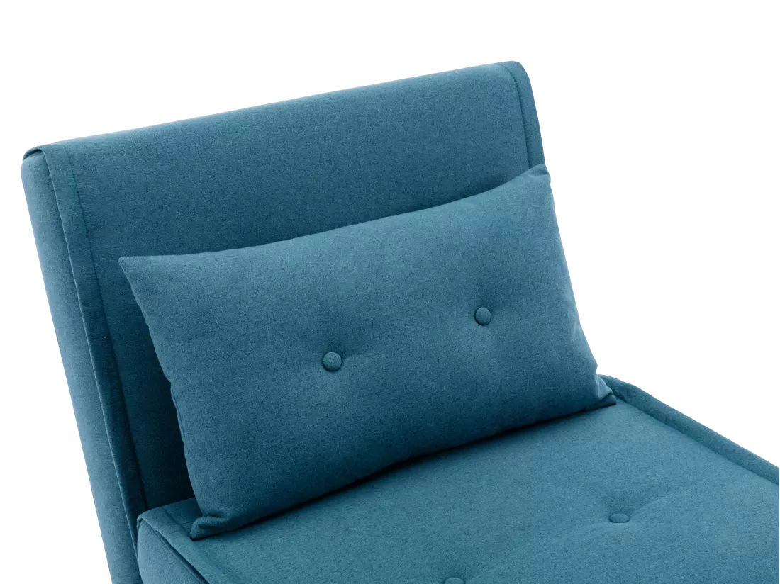 Fauteuil convertible en tissu bleu URIBIA