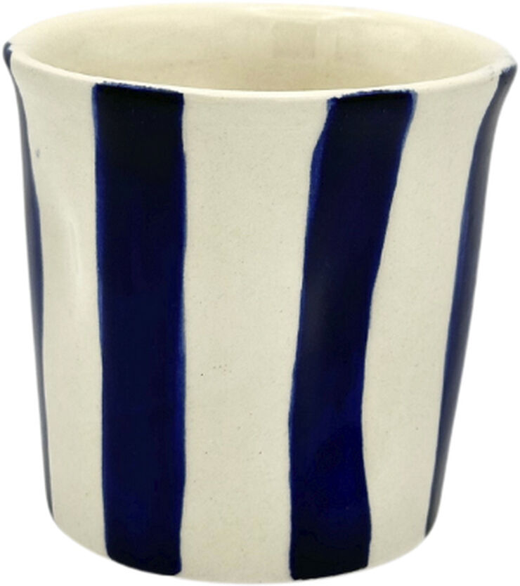 Familianna Stripe Breakfast Cup Organic Royal blue stripes