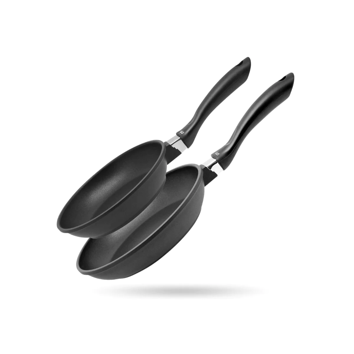 Lot de 2 poêles à frire en fonte d'aluminium 24 cm et 28 cm Alucast El
