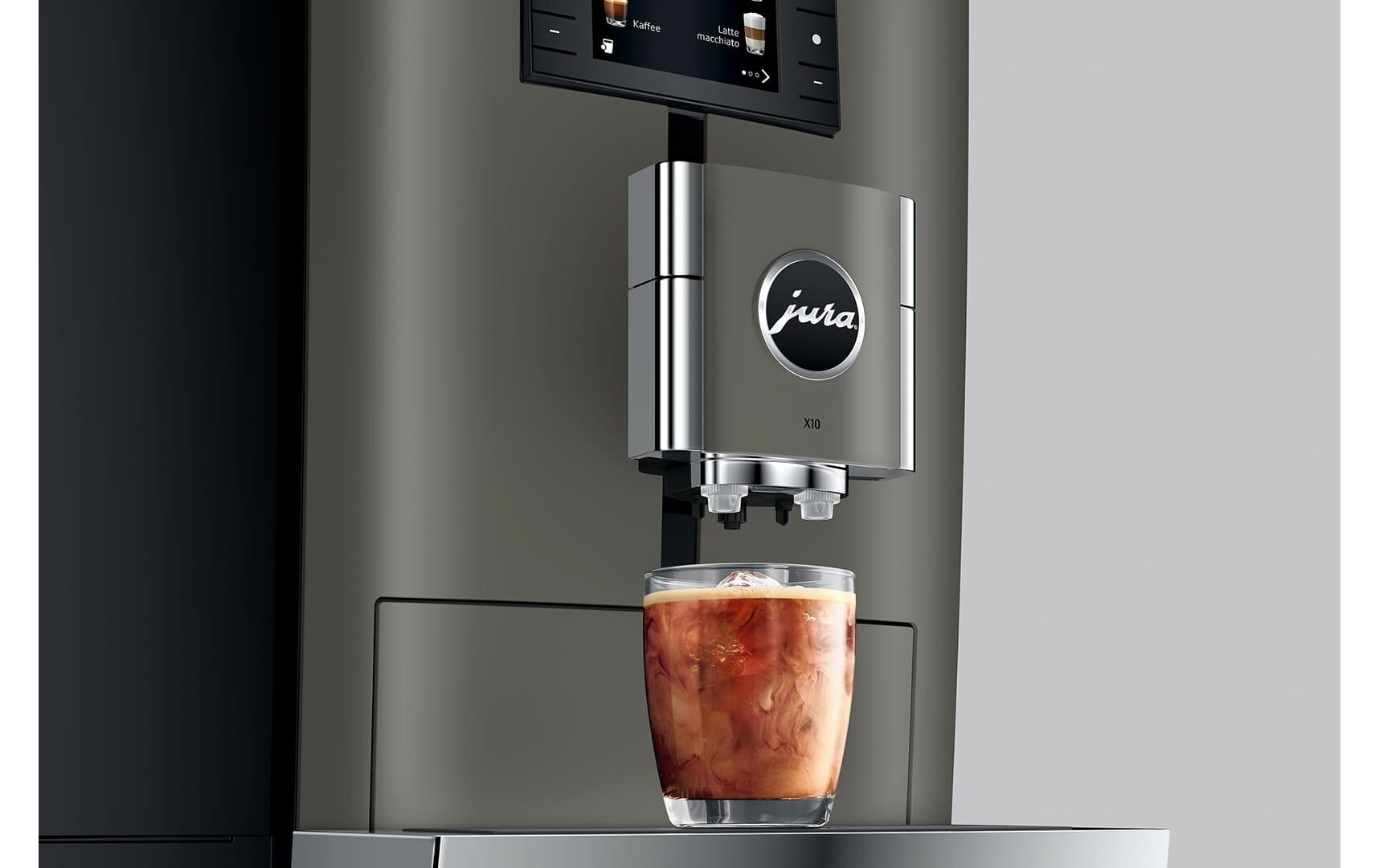 Kaffeevollautomat X10 Dark Inox (SA)<br>Kompakter Kaffeevollautomat mit 35 Kaffeespezialitäten und One-Touch-Lungo-Funktion
