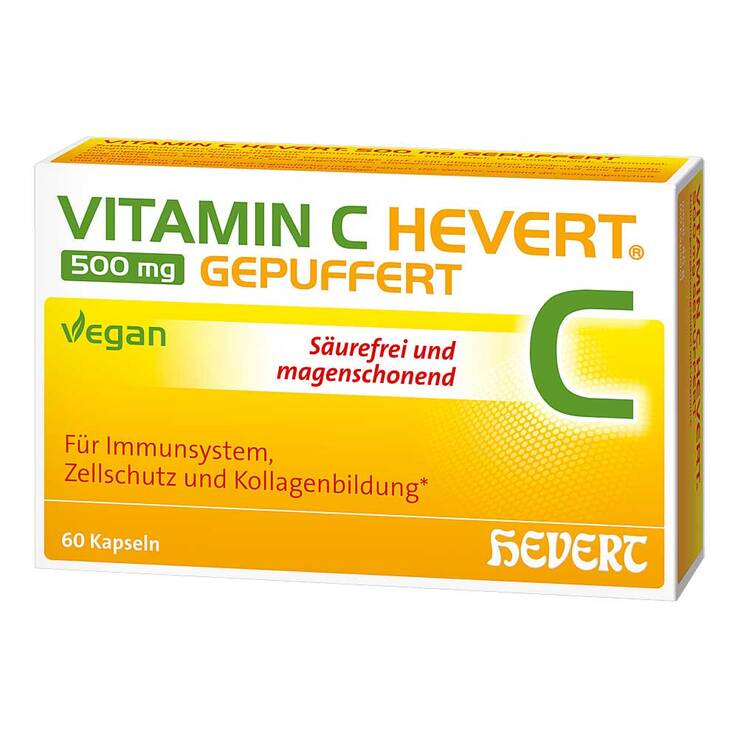 Vitamin C Hevert 500 mg gepuffert Kapseln, 60 St