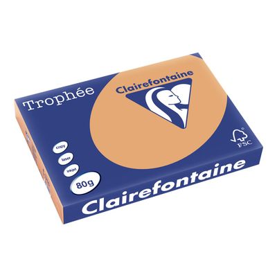 Clairefontaine Trophée - Papier couleur - A3 (297 x 420 mm) - 80 g/m² - Ramette de 500 feuilles - caramel