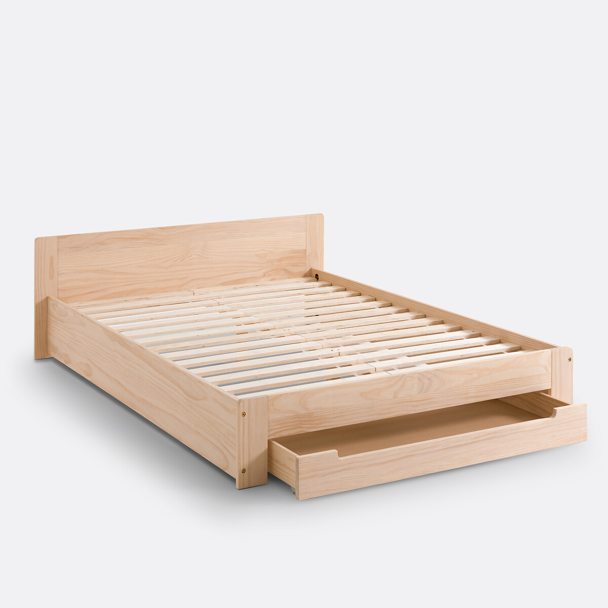LA REDOUTE INTERIEURS<br>Cama de pinho maciço com estrado de ripas e gaveta de arrumação Crawley