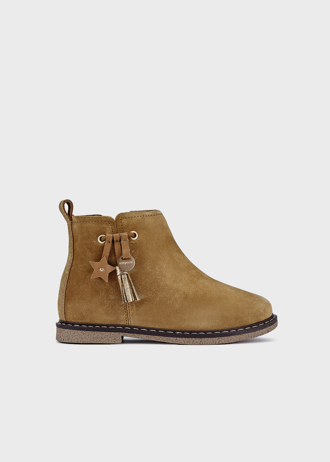 Botas de tornozelo em couro sustentável para meninas