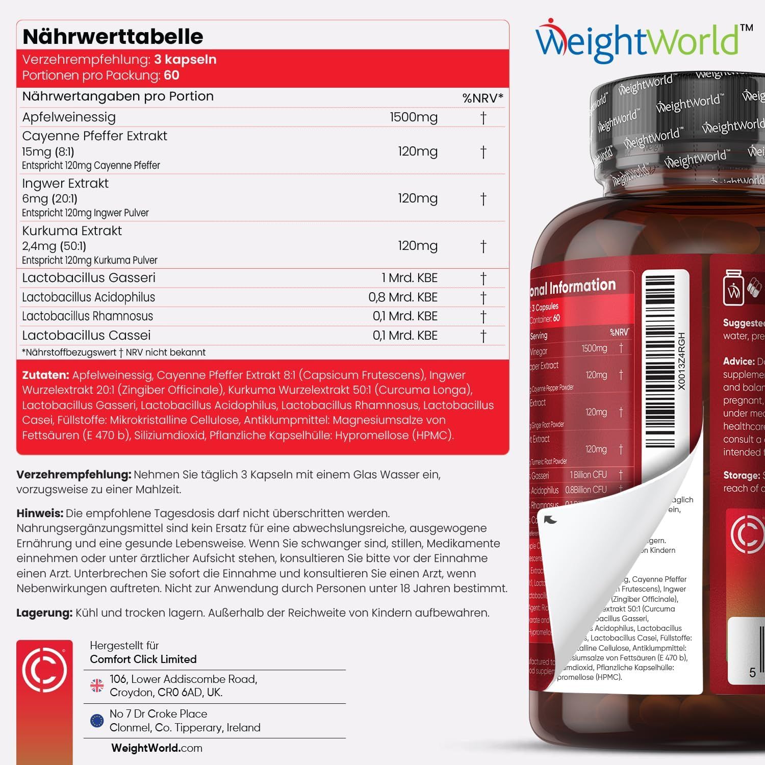 WeightWorld Apfelessig Kapseln