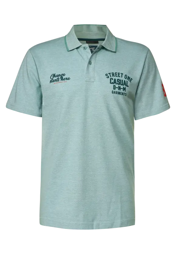 Piquée Printmix Poloshirt - dust green
