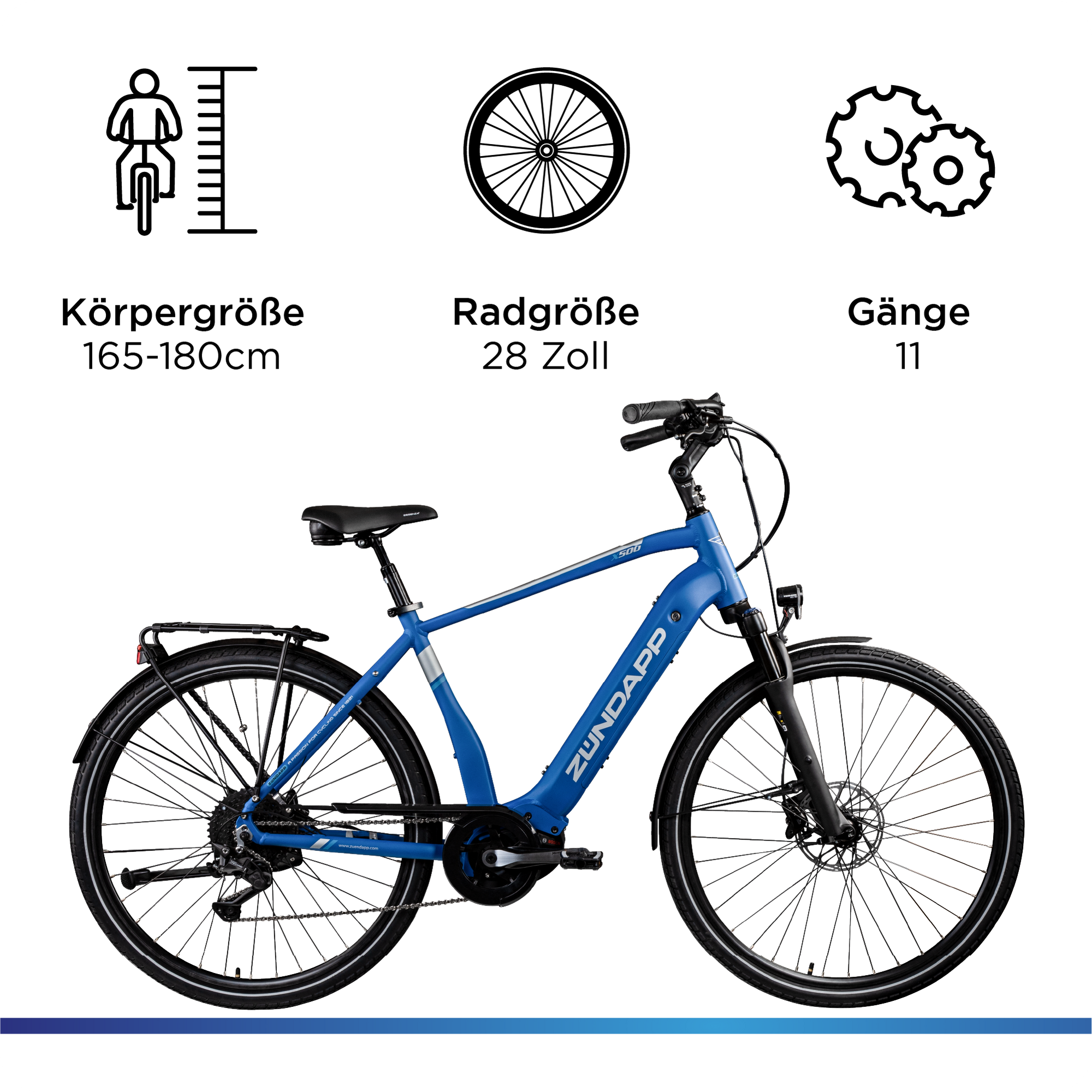 Zündapp X500 E Bike Trekkingrad 28 Zoll E Fahrrad 165 - 180 cm Pedelec Bosch